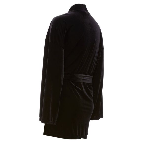 Emporio Armani Velvet GA Embroidered Logo Belted Robe Jacket - Picture 6 of 6